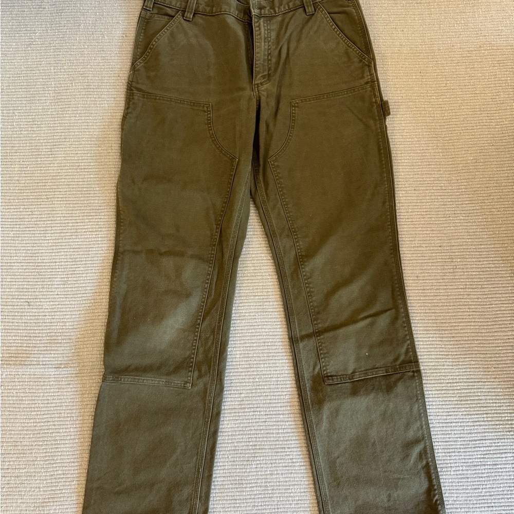 Carhartt Men's Dark Olive double front Pants 34x34